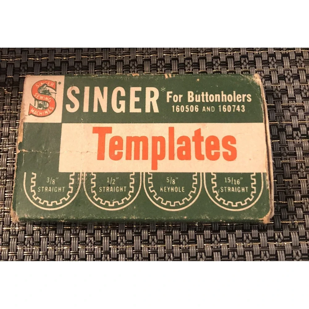 LOT - Vintage Singer buttonholer 160506 Set 8 Templates, Singer 489500, Greist
